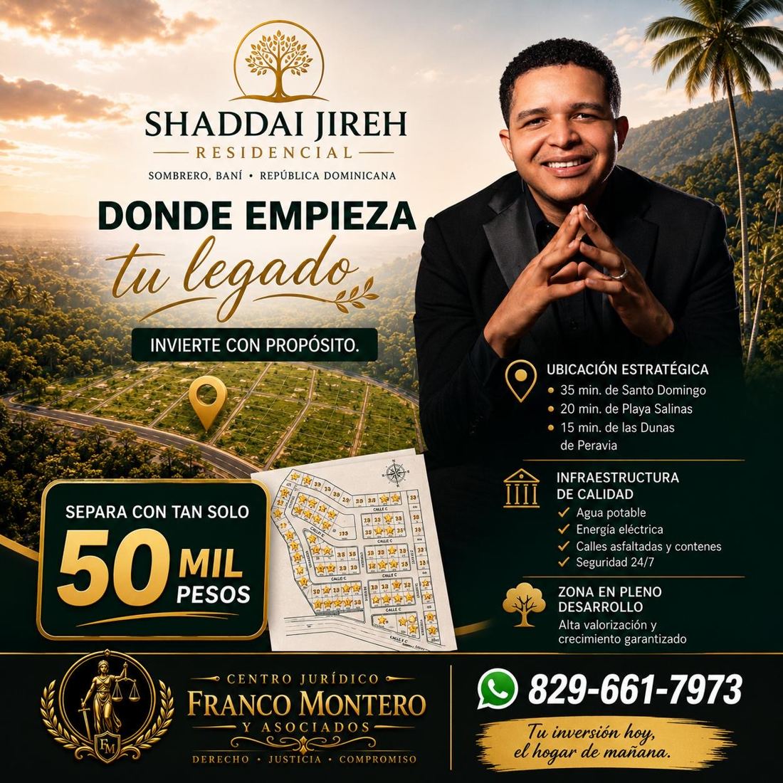 Shaddai Jireh Residencial: separa tu solar con rd$50,000 en Sombrero, Baní.